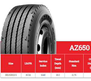 ยางรถบรรทุก AZ650 385/65R22.5 สำหรับสภาพภูมิประเทศในพื้นที่ต่างๆ พร้อมดอกยางลึกและกว้าง - Product Image 4
