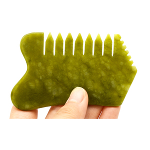 Verde giada pettine Guasha raschiatura per il dolore del lavoro multifunzionale testa palmare e strumenti di massaggio per la cura della testa, rilassare la nascita - Product Image 6