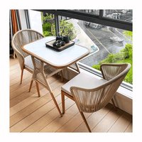 Table de loisirs de jardin et housse de chaise en corde pour balcon extérieur petite table et chaise