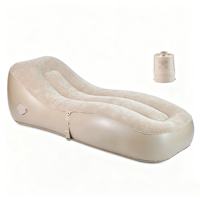 Canapé gonflable portable en PVC floqué, fauteuil inclinable ergonomique gonflable avec pompe à air pour l'intérieur, la maison et l'extérieur