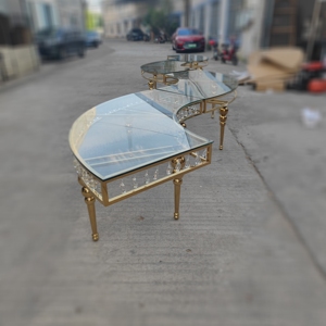 Bán Buôn Sang Trọng Thép Không Gỉ Mặt Trăng Bảng Nửa Vòng Khách Sạn Tổ Chức Sự Kiện Serpentine Ăn Đám Cưới Mặt Trăng Bảng - Product Image 3