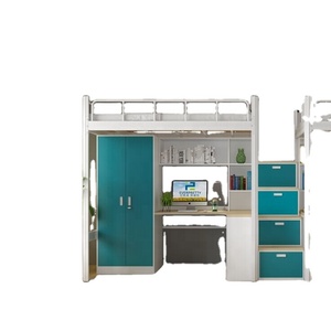 Gỗ Đại Học ký túc xá Loft giường tầng với Bàn máy tính - Product Image 1