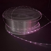 Cable de Fibra Óptica PMMA de 12000m/rollo, 0.25MM, Guía de Luz de Plástico con Extremo Luminoso para Ropa Luminosa