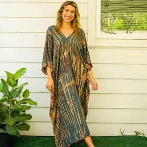 Buy Premium Quality Tie Dye kaftans with Soft Material Made Made Fashionable Casual Summer Hand Tie Dyed Women Dress