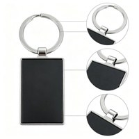 Porte-clés rectangulaires minimalistes en alliage de zinc double face, plaques uniques, style art moderne, gravables au laser, pendentifs cadeaux - Vente en gros