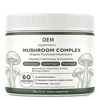 Complexe de champignons naturels OEM, poids net 170g, 60 portions, pour le soutien immunitaire, cognitif et énergétique, complément alimentaire