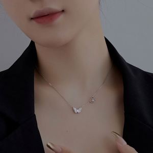 Dylam Luxurious Fashion Jewelry <b>Solid</b> Sterling <b>Silver</b> 5A Cubic Zirconia Link Chain Marquise Butterfly Pendant <b>Necklace</b> - Product Image 3