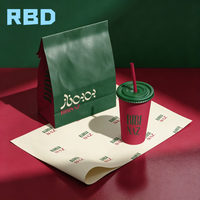 Sac en papier personnalisé avec logo pour emporter, qualité alimentaire, pour hot-dogs, poulet frit, hamburgers, pour restaurants