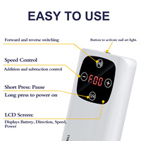 Nouvelle perceuse à ongles sans fil à faible bruit 45000 tr/min, multifonction 2 en 1, lampe à ongles rechargeable, perceuse à ongles