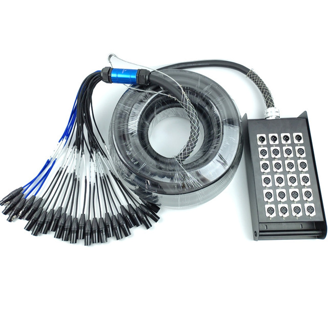 ABCCABLS Active 24 Channel Multi- Snake Cables XLR Junction Box/Hub Studio Recording Signal Cable Microphone Audio Socket