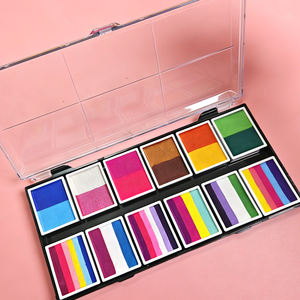 طلاء وجه وجسم للأطفال احترافي بـ12 لون طبيعي نباتي، مستلزمات رسم نابضة بالحياة وملونة بالجملة - Product Image 2