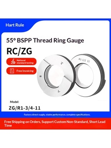 R/zg उच्च सटीकता टेपर पाइप थ्रेड रिंग गेज (55) 1/8 1/4 3/8 1/2 3/4 1-1/4 - Product Image 6