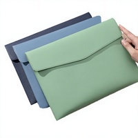 Porte-documents A4 en cuir PU avec logo personnalisé, fermeture à bouton-pression, classeur imperméable, organiseur pour le bureau, les affaires et l'école