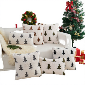 Cozy Home Sofa Christmas Tree Geometric Embroidery Woven <b>Cushion</b> <b>Cover</b> for Hotel and Home Christmas Decoration - Product Image 4