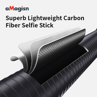 AMagisn Perche à selfie invisible en fibre de carbone de 3 mètres, accessoire d'extension pour Insta360, DJI et GoPro