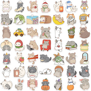50 autocollants mignons de dessins animés de chinchillas pour la décoration de livres et de murs, autocollants amusants de <span class=keywords><strong>Totoro</strong></span> - Product Image 3