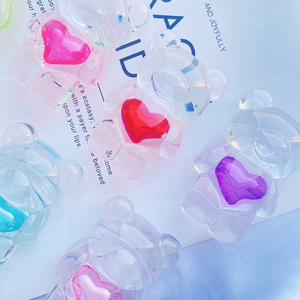 Customized Color Transparent Mobile Holder 3D Resin Bear With Heart Phone Grip Eject Phone <strong>Socket</strong> for Phone Accessories - Product Image 4