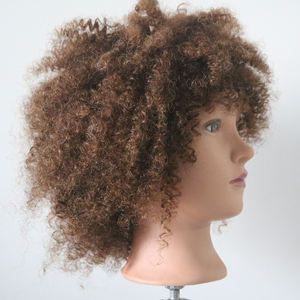 Tête de Mannequin de cheveux bouclés de haute qualité avec de vrais cheveux humains femmes africaines tressage pratique tête d'entraînement poupée - Product Image 4