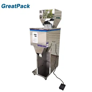 High quality vibratory semi automatic particle dry fruit grain pill spice peanut weighing powder sachet bean bag filler machine