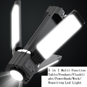 Linterna LED 5 en 1 Recargable, Portátil, de Mesa/Colgante/Linterna de Mano para Emergencias, Campamento, Senderismo, Pesca, Reparaciones y Trabajo - Product Image 2