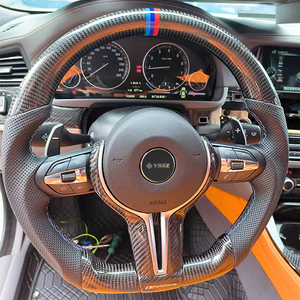 Volante de cuero perforado de fibra de carbono Real de 350mm deportivo con estilo duradero con LED para <span class=keywords><strong>BMW</strong></span> F30 F35 <span class=keywords><strong>530</strong></span> - Product Image 3