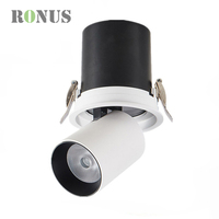 Spot encastré rotatif à double tête 355° 12W*2, éclairage d'hôtel, projecteur LED COB réglable