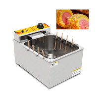 Friteuse électrique multifonctionnelle en acier inoxydable pour bâtonnets de fromage et hot-dogs, 12L, machine à frire coréenne pour corn-dogs
