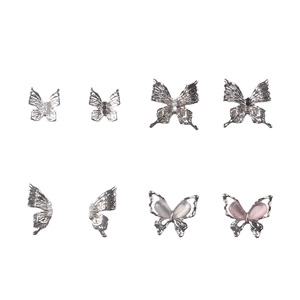 TSZS Y2K 3D farfalla <span class=keywords><strong>unghie</strong></span> parti argento <span class=keywords><strong>con</strong></span> cristallo Nail Art charm in fai da te Nail Art accessori per la decorazione - Product Image 5