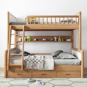 Lit superposé en bois pour enfants, vente directe d'usine, ensemble de lits superposés pour enfants, meubles de chambre d'enfant - Product Image 1