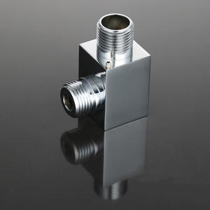 วาล์วทองเหลืองหยุดน้ำ1/2อุปกรณ์ในห้องน้ำก๊อกน้ำชุบโครเมียมพร้อมไดเวอร์เตอร์ - Product Image 3