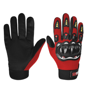 Sport Riding Gloves <b>Full</b> Finger Anti <b>Slip</b> Silicone Touchscreen Motorcycle Gloves For Men Adult Bicycle Use Black Rose Red Blue - Product Image 1