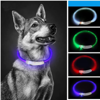 Collier lumineux pour chien avec fibre optique rechargeable par USB, collier LED pour animaux de compagnie, collier anti-perte lumineux rechargeable par USB
