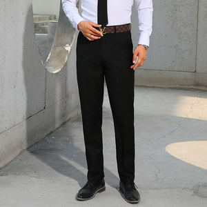 กางเกงสแล็คสีดำสำหรับผู้ชาย สไตล์ลำลองทางธุรกิจ ทรงเข้ารูป ยืดหยุ่นได้ - Product Image 3