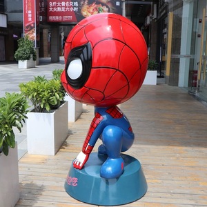 Dessin animé personnalisé Q Version Spider-Man Modèle Avengers Alliance Théâtre en fibre <span class=keywords><strong>de</strong></span> verre Centre commercial Magasin Sculpture Grands ornements - Product Image 6