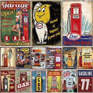 Insegna in Metallo Vintage 'DAD'S GARAGE', Poster in Metallo 'Il Mio Garage, Le Mie Regole', Decorazione Murale per Garage, Riparazione Auto, Stile Retrò, Insegna in Latta con Oli e Benzina - Product Image 4