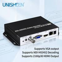 Decodificador de Video Unisheen JM3500C-NDI Confiable de 4 Canales 4K NDI HX2 IP a HDMI VGA con Baja Latencia, Soporte PIP, Recorte y OSD