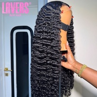 Perruques de cheveux naturels indiens Deep Wave 13x6 de 40 pouces, sans colle, avec dentelle frontale transparente Full HD, bouclées birmanes Remy, en dentelle HD