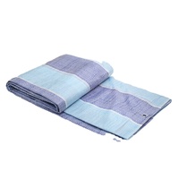 Bâche en PE rayée bleue et blanche, légère, imperméable et résistante aux déchirures, pour tente extérieure et stand de marché