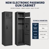 Caja Fuerte Electrónica con Contraseña para Armas, Llaves de Emergencia, Luz LED, Acero Laminado en Frío, Almacenamiento de Artículos Largos, para Hogar, Oficina, Comercial