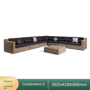 الأكثر مبيعًا أثاث أريكة حديقة حديثة من الراتان مع صوف فناء - Product Image 5