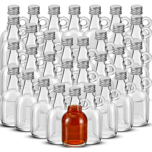 圣诞迷你小号50ml 100ml 用于样品酒威士忌伏特加烈酒包装透明空玻璃瓶 - Product Image 5