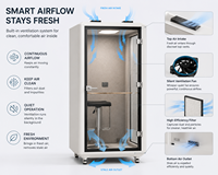 Cabine de travail insonorisée silencieuse pour 1 personne, cabine téléphonique mobile, boîte de réunion acoustique pour espace de travail ouvert et domicile