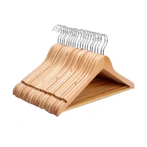 Super cheap promotional wooden hangers B+C Grade wooden suit hanger fast delivery time