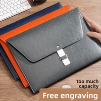 Porte-documents VD en PU, format A4, grande capacité, organiseur de fichiers, personnalisable avec impression de marque, fermeture à glissière