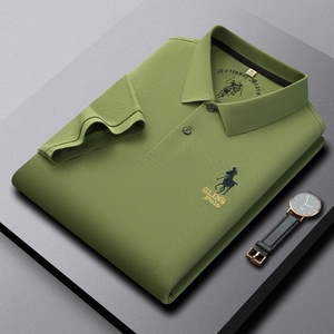 Camisa de Hombre de Algodón Mercerizado de Alta Gama, Estilo <span class=keywords><strong>Paul</strong></span>, con Bordado en la Solapa, para Verano, Informal de Negocios, para Hombres de Mediana Edad y Jóvenes, 100% Algodón - Product Image 2