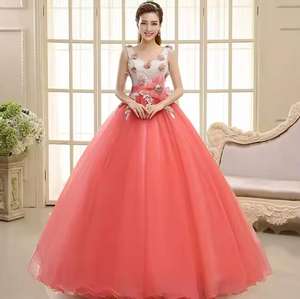 Abito da <span class=keywords><strong>sposa</strong></span> a balze da principessa, decorato con fiori <span class=keywords><strong>rosa</strong></span>, novità 2018 - Product Image 4