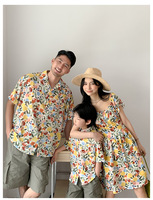 Nouvelle Collection Été 2026 : Tenues Assorties Famille – Robe Fleurie Maman et Moi, Chemise Papa et Garçon avec Short – Vêtements F22M