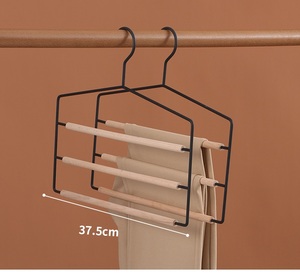 Venta al por mayor 3 capas Space Saver Veil Holder Shawl Hanger Wood Metal Bufanda Perchas Display - Product Image 5