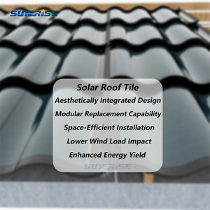 घर का उपयोग थोक मूल्य निर्माण 32w Bipv सौर ऊर्जा फैशन नई ऊर्जा प्रणाली उच्च गुणवत्ता वाले घुमावदार घर छत सौर टाइल्स - Product Image 2