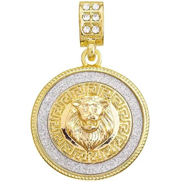 Fabricant de bijoux de mode personnalisés pendentif lion en acier inoxydable plaqué or très poli